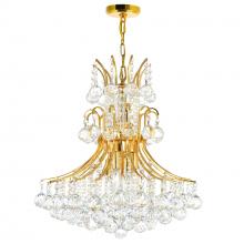 CWI Lighting 8012P24G - Princess 10 Light Down Chandelier With Gold Finish