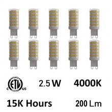 CWI Lighting G9K4000-10 - 2.5 Watt G9 LED Bulb 4000K (Set of 10)