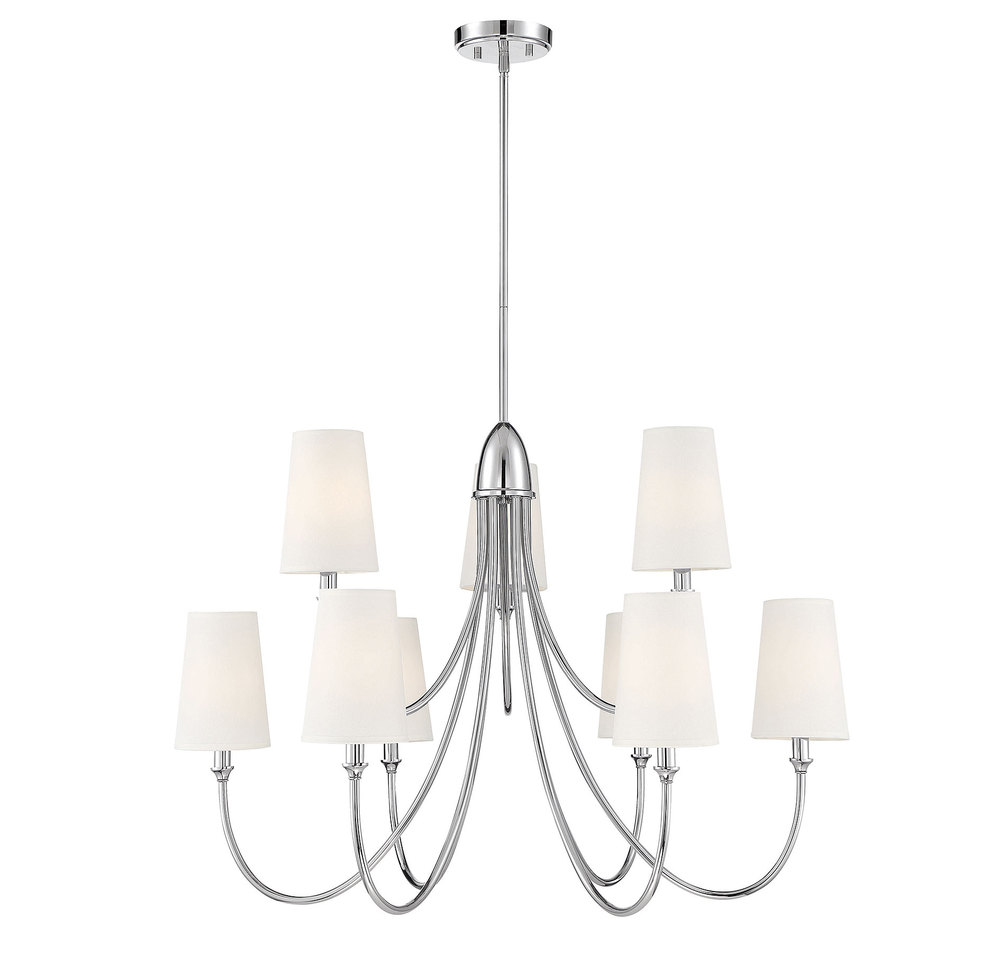 Cameron 9 LT Chandelier in  Polished Nickel