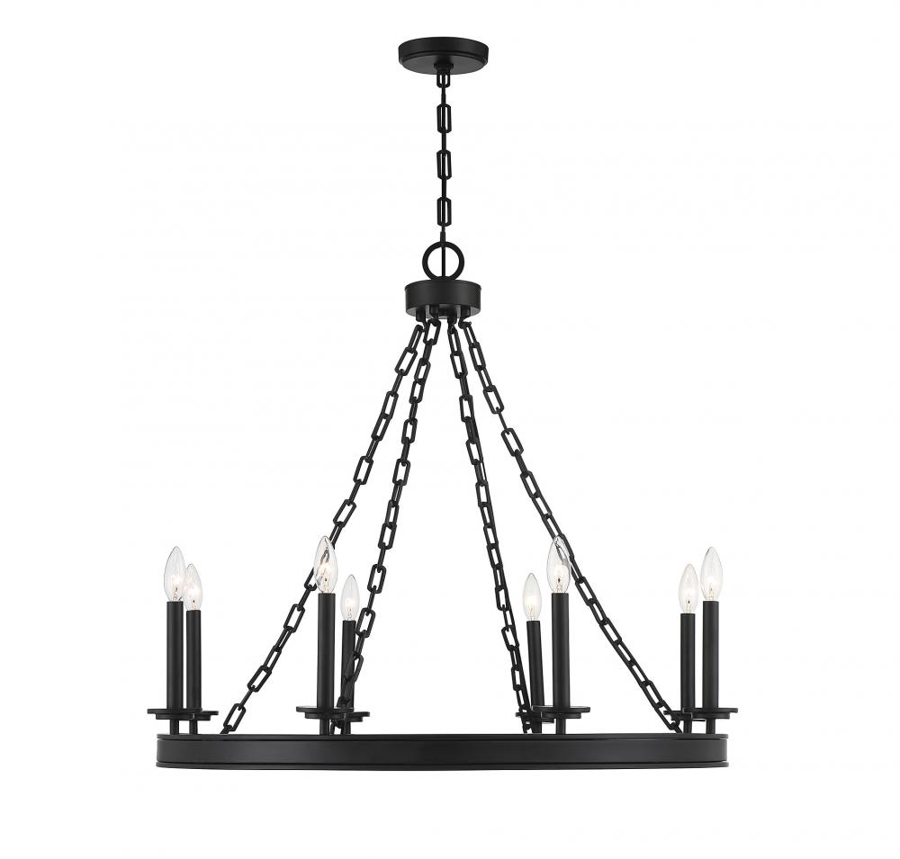 Seville 8-Light Chandelier in 
Matte Black