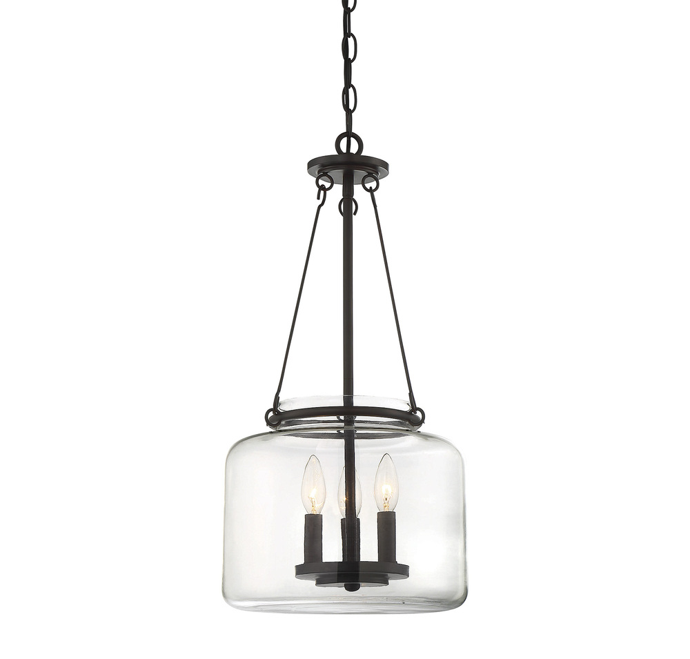 Akron 3-Light Pendant in English Bronze