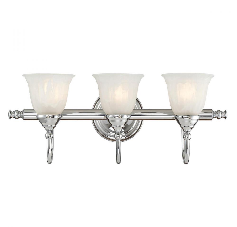 Brunswick 3-Light Bathroom Vanity Light in Chrome