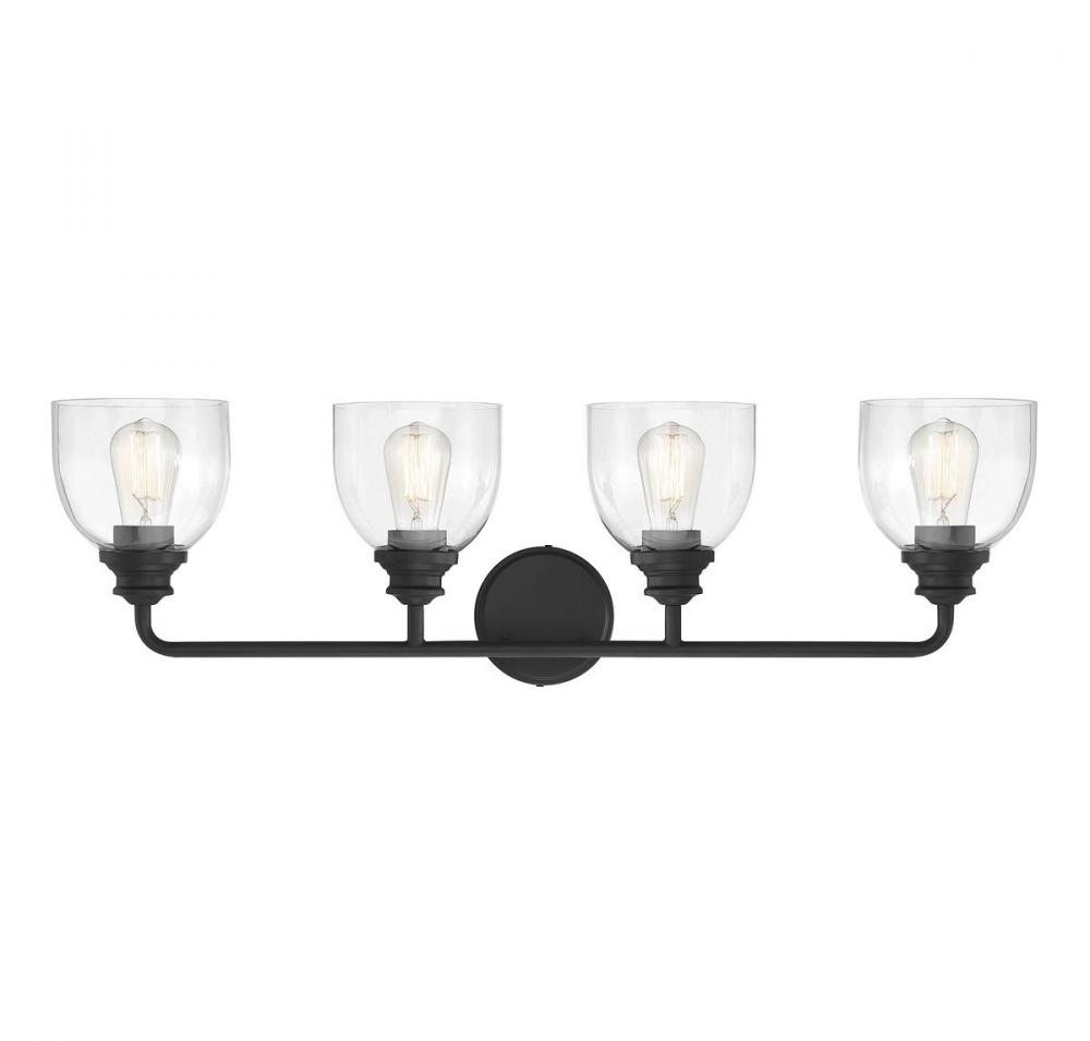 Vale 4-Light Bathroom Vanity Light in Black