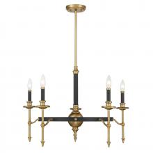 Savoy House Canada 1-9511-5-143 - Consulate 5-Light Chandelier in Matte Black and Warm Brass