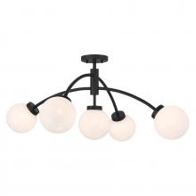 Savoy House Canada 6-6199-5-89 - Redfield 5-Light Convertible Semi-Flush or Pendant in Matte Black