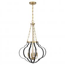 Savoy House Canada 7-4866-4-143 - Mercer 4-Light Pendant in Matte Black and Warm Brass