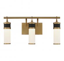 Savoy House Canada 8-1638-3-143 - Abel 3-Light LED Bathroom Vanity Light in Matte Black with Warm Brass Accents