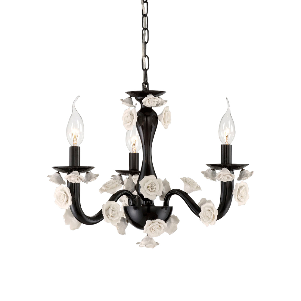 Martina, 3Lt Chandelier, Black/White