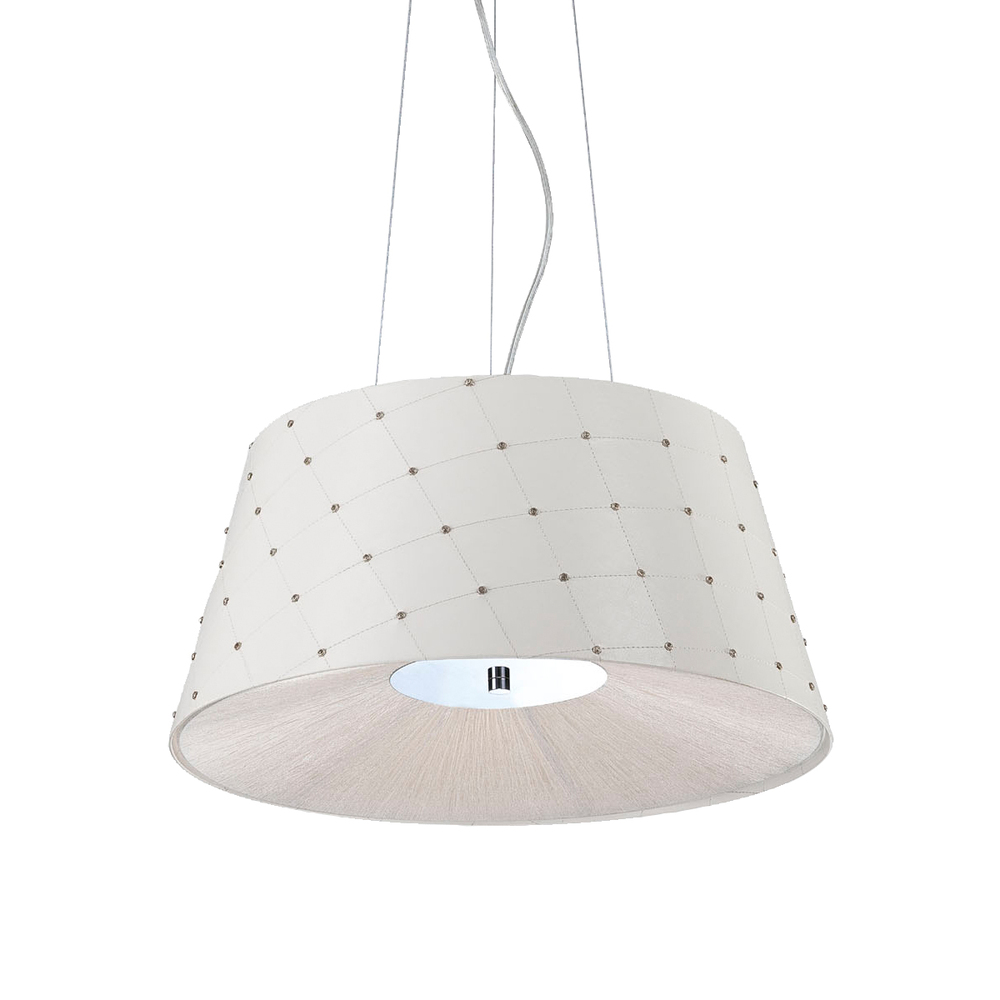 Sasso, 2Lt Pendant, Leather, White