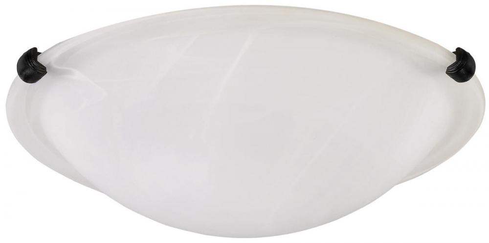 Fmount, Spec. IFM1612BK, MBK Color, 2 Light Flushmount, Alabaster Glass, 60W Type A, 12" x 4.5&#