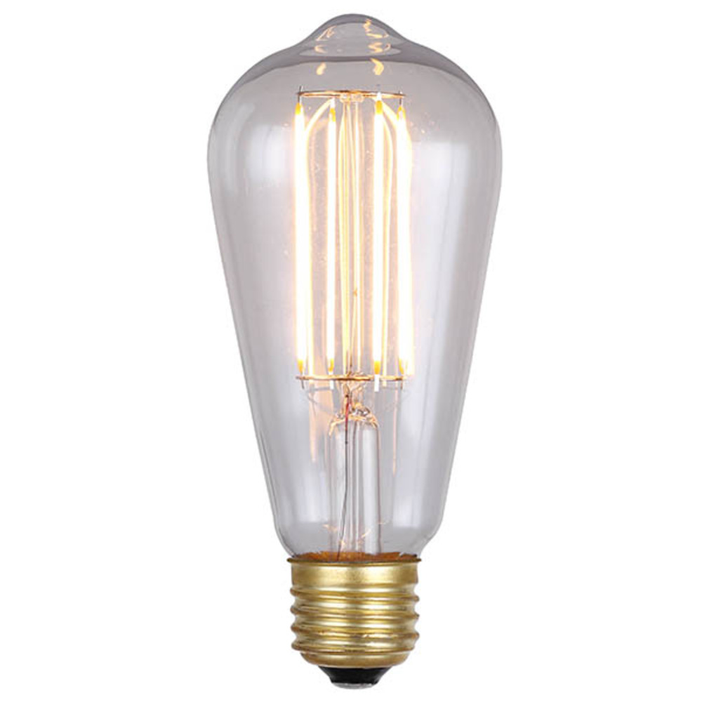 LED Vintage Bulb, E26 Socket, 6W ST64 Shape, 2200K, 480 Lumen, Dimmable, 15000 Hours