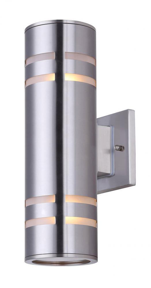 Tay 2 Light Outdoor Lantern, Nickel Finish