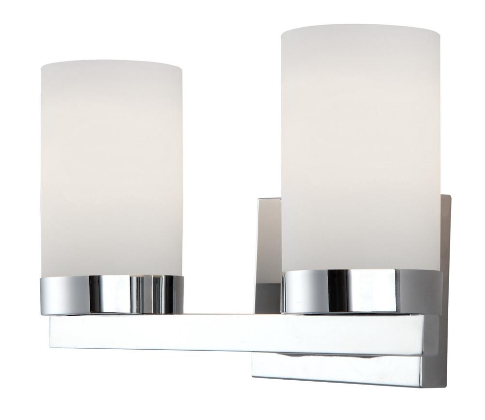 Milo 2 Light Vanity, Chrome Finish