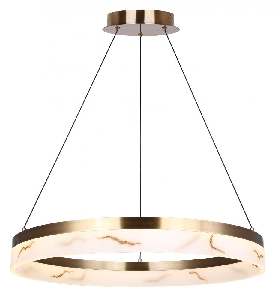 ELYNN, 23.5" W Cord LED Chandelier, Marble Acrylic, 30.5W LED (Int.), Dimm., 2100lm, 3/4/5000K 3