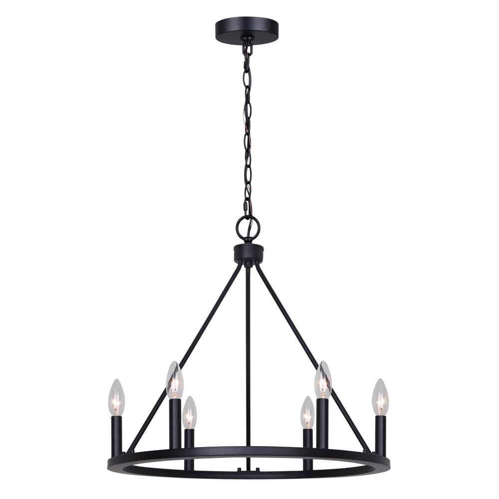 MARA, ICH2033B06BK26, MBK Color, 6 Lt 26" Chain Chandelier, 60W Type C, 26" W x 21.75" H