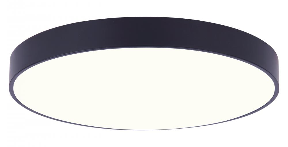 LED Edgeless Light, 9" Matte Black, 30W Dimmable, 3000K, 1800 Lumen, Surface Mounted