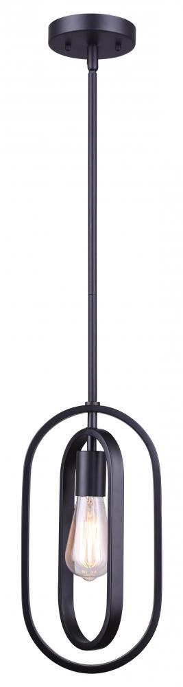 DILAN, IPL1078A01BK -G-, MBK Color, 1 Lt Rod Pendant, 60W Type A, 7.25inch W x 22.5 - 64.5inch H