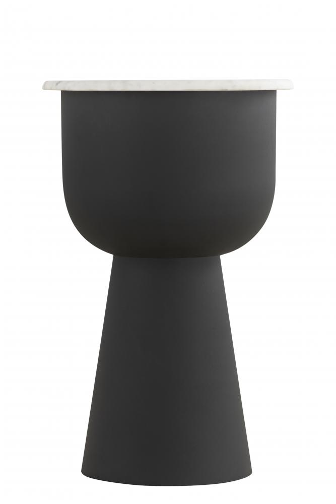 Nila Black with White Marble Finished Side Table