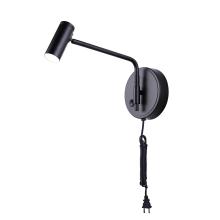 Canarm LWF260A01BK - TEO 13.38 in. 1 Light Black Integrated LED Sconce with Black Metal Shade, Plug In