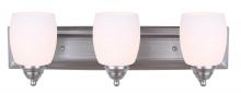 Canarm IVL259A03BPT - Griffin, IVL259A03 BPT -G-, 3 Light Vanity, Flat Opal Glass, 100 W Type A, 24 IN W x 7 .25 IN H x 7