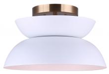 Canarm IPL1096A01GDW - MILA, IPL1096A01GDW -G-, GD + MWH Color, 1 Lt Cord Pendant, Dual Mount, 60W Type A, 13inch W x 8 - 6