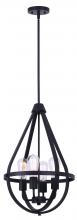 Canarm ICH745B04BK15 - JESTIN, ICH745B04BK15, MBK Color, 4 Lt 15.25inch Width Rod Chandelier, 60W Type A