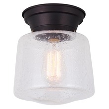 Canarm IFM623A08ORB - MILL, 1 Lt Flush Mount, Seeded Glass, 60W Type A, 8" (W) x 9 1/4" (H)