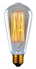 Canarm B-ST64-17LG - Bulb, Edison Bulbs, 60W E26 -G-, Light Golden Glass, ST64 Cone Shape, Dimmable, 2500 hours