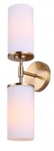 Canarm IVL1165A02GD - KINSLEA 4.75 in. 2 Light Gold Vanity with White Glass Shade