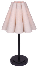 Canarm ITL1239A23BK - Iris Contemporary Table Lamp, Black Finish with Natural Fabric Shade and Socket Switch