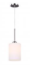 Canarm IPL370A01BN - HAMPTON, 1 Lt Cord Pendant, Line Painted Glass, 60W Type A, 5 1/2" W x 17" - 60" H