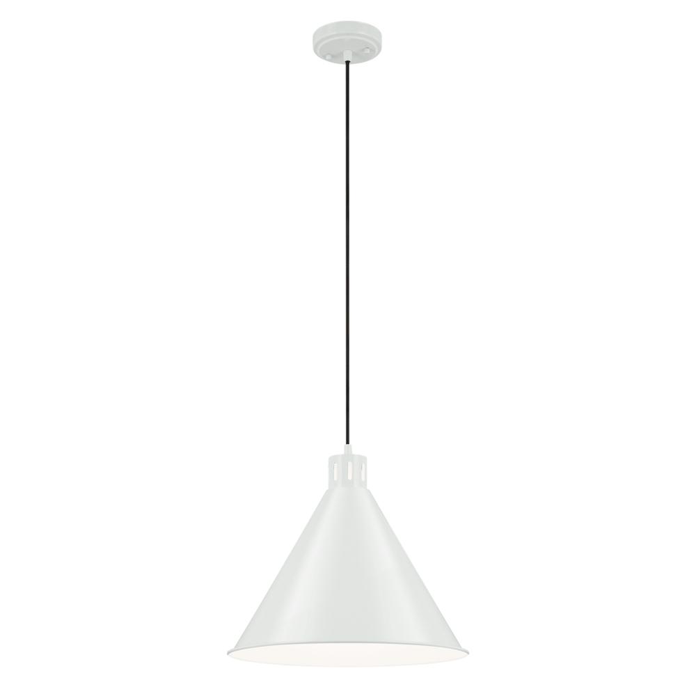 Zailey 14.25" 1-Light Cone Pendant in White