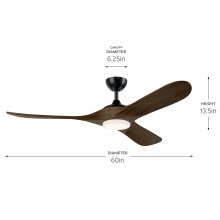 Kichler 310560SBK - 60" Mylo Ceiling Fan with Satin Etch Cased Opal Glass in Satin Black with Aged Walnut Wood Blade