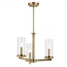 Kichler 43997NBR - Crosby 14" 3-Light Convertible Semi Flush with Clear Glass in Natural Brass