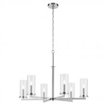 Kichler 44013CH - Crosby 21.75" 6-Light Chandelier with Clear Glass in Chrome