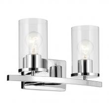 Kichler 45496CHCLR - Crosby 15.25" 2-Light Vanity Light with Clear Glass in Chrome