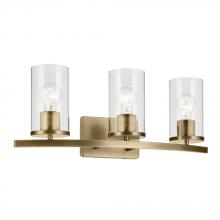Kichler 45497NBRCLR - Crosby 23" 3-Light Vanity Light with Clear Glass in Natural Brass