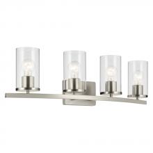 Kichler 45498NICLR - Crosby 31.25" 4-Light Vanity Light with Clear Glass in Brushed Nickel