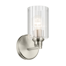 Kichler 55224NIFLU - Gioe 9.5" 1-Light Wall Sconce with Clear Fluted Glass in Brushed Nickel