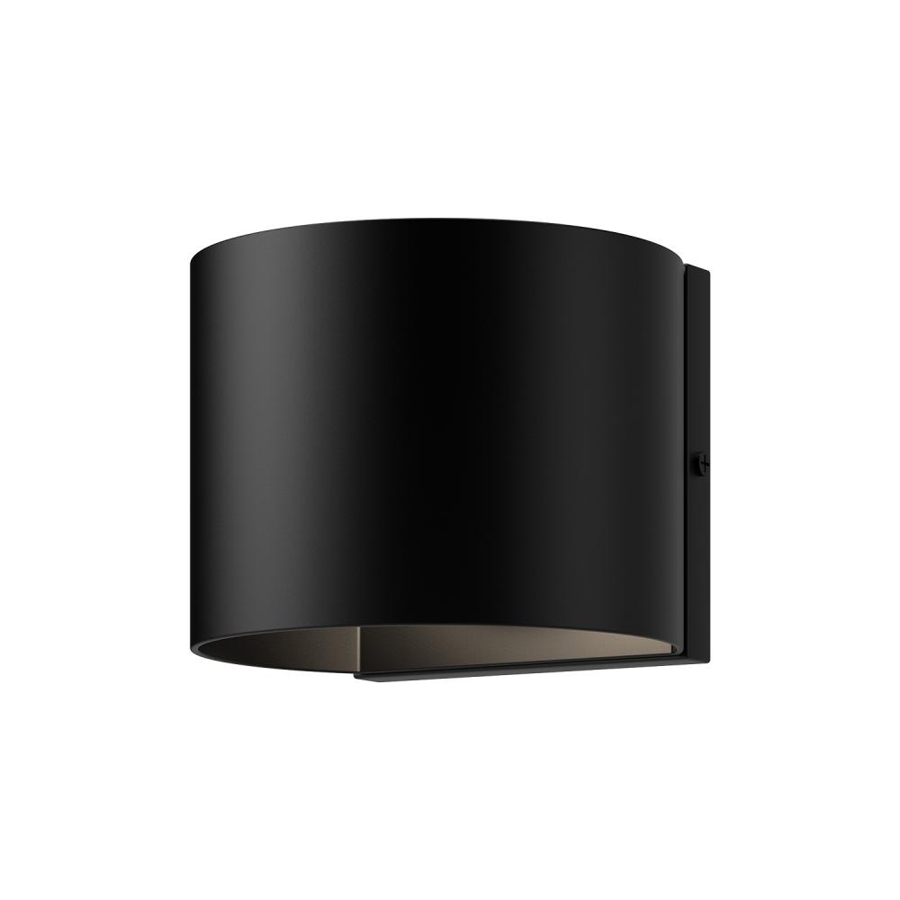 Rene 6-in Black LED Exterior Wall Sconce