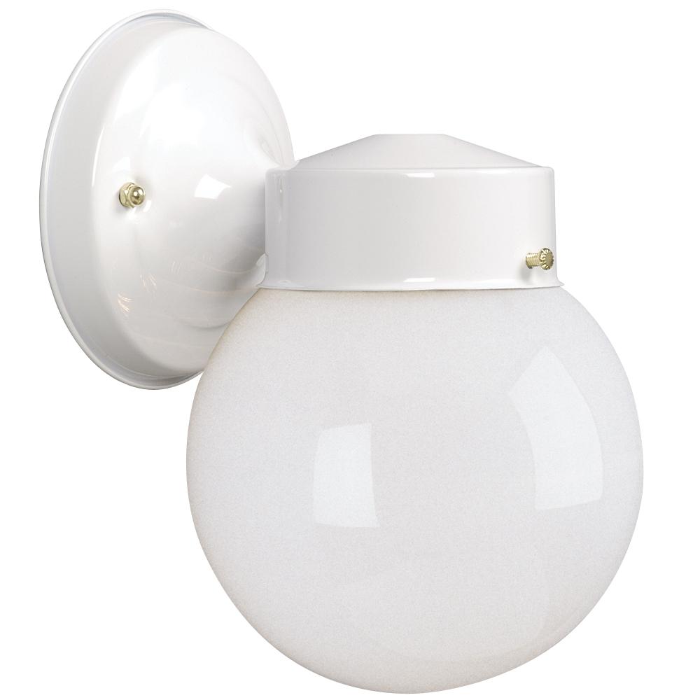 Outdoor Wall Fixture - White w/ Opal White Glass