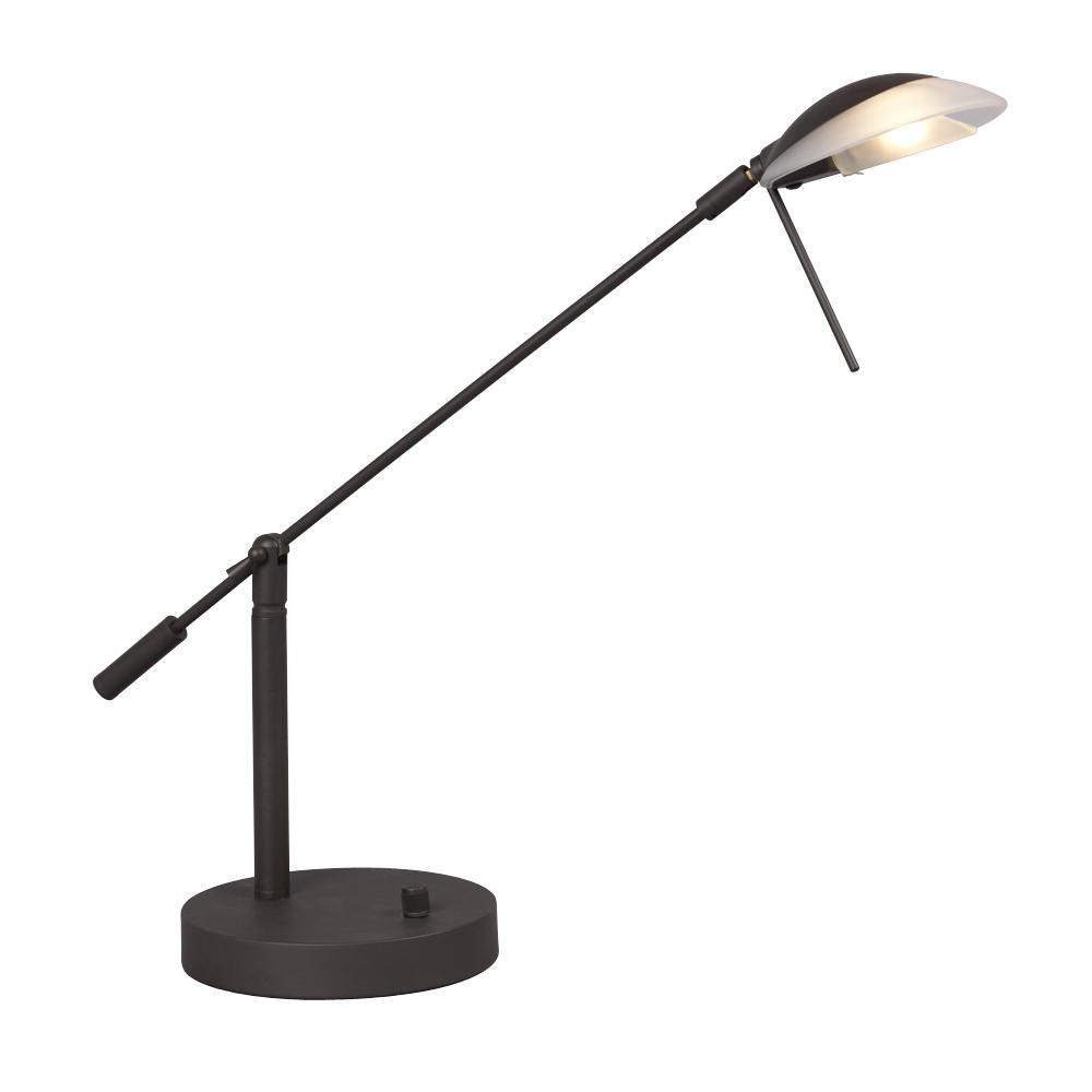 Table Lamp - Matte Bronze with Frosted Glass (Dimmable)