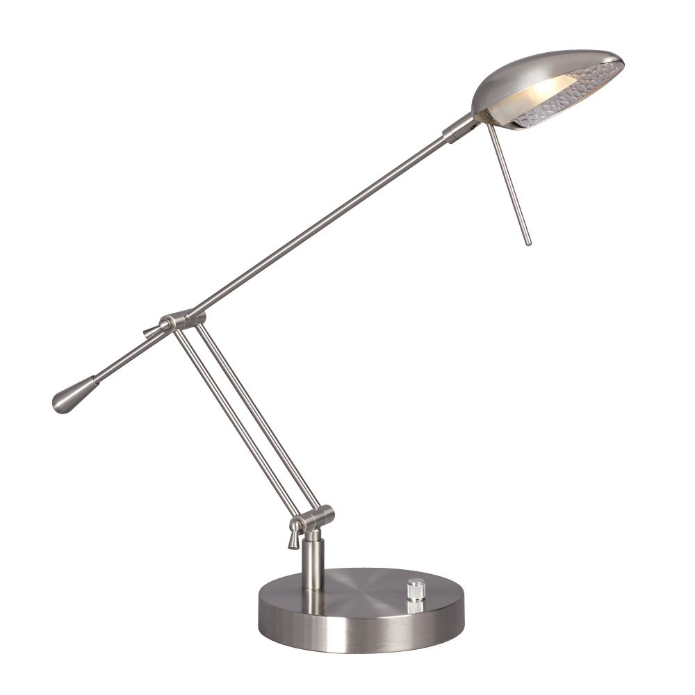 Table Lamp - Brushed Nickel with Metal Shade (Dimmable)