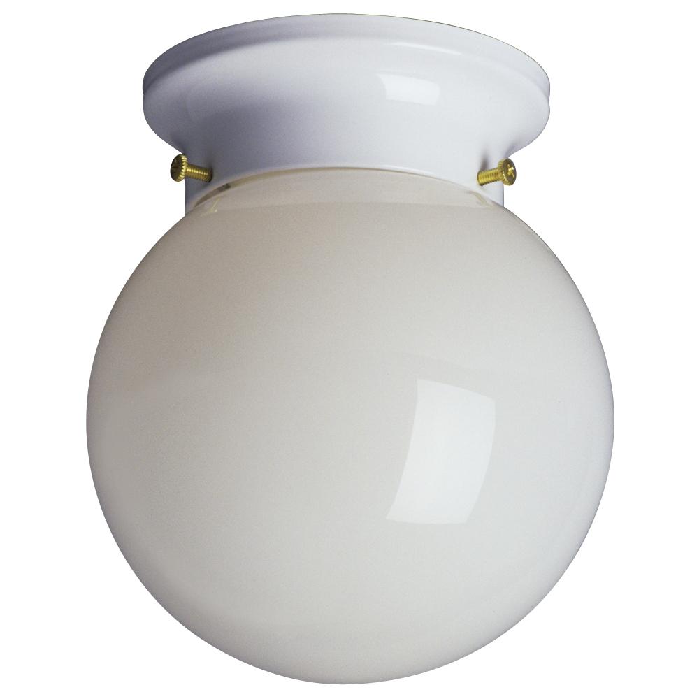 Flush Mount - White w/ White Glass Shade