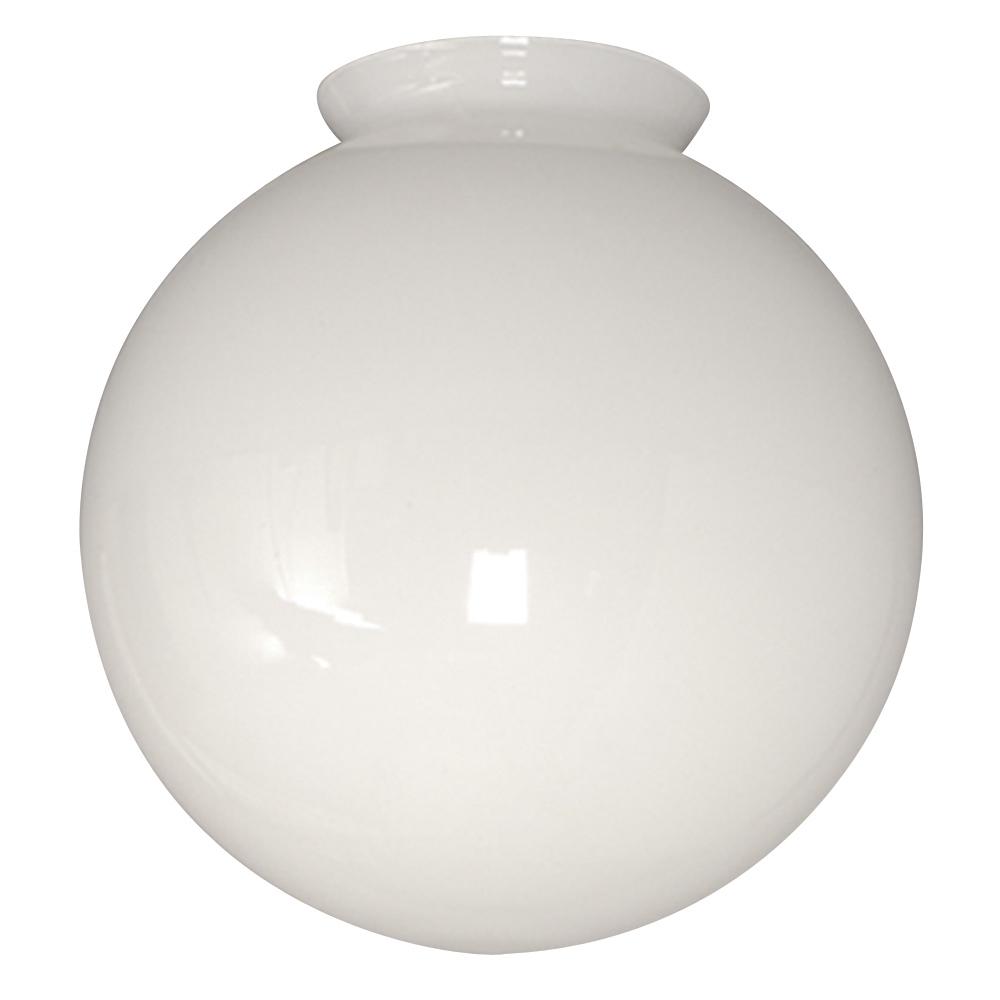 8" White Glass Globe