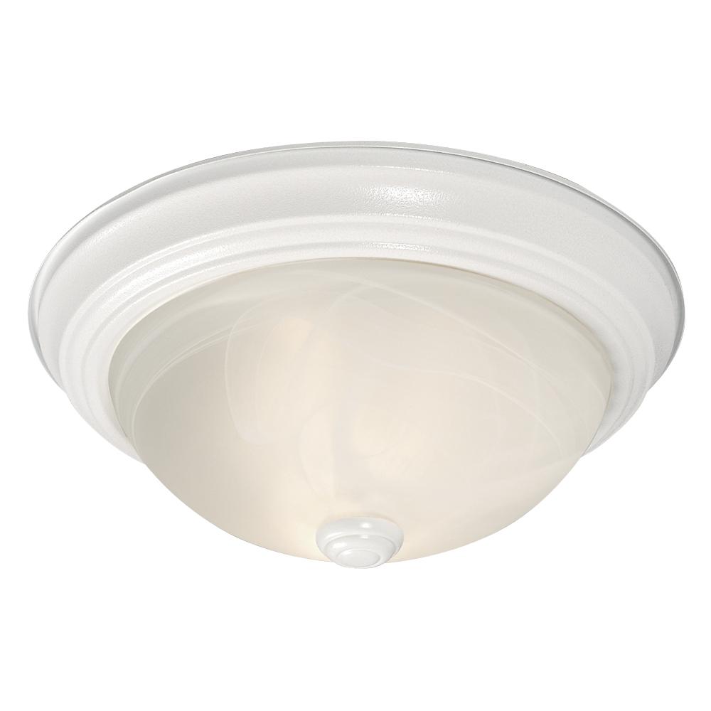 Flush Mount - White w/ Marbled Glass