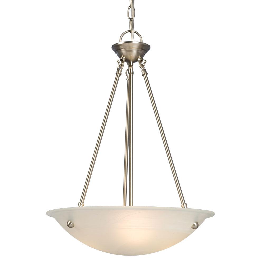 Pendant - in Brushed Nickel finish with Marbled Glass