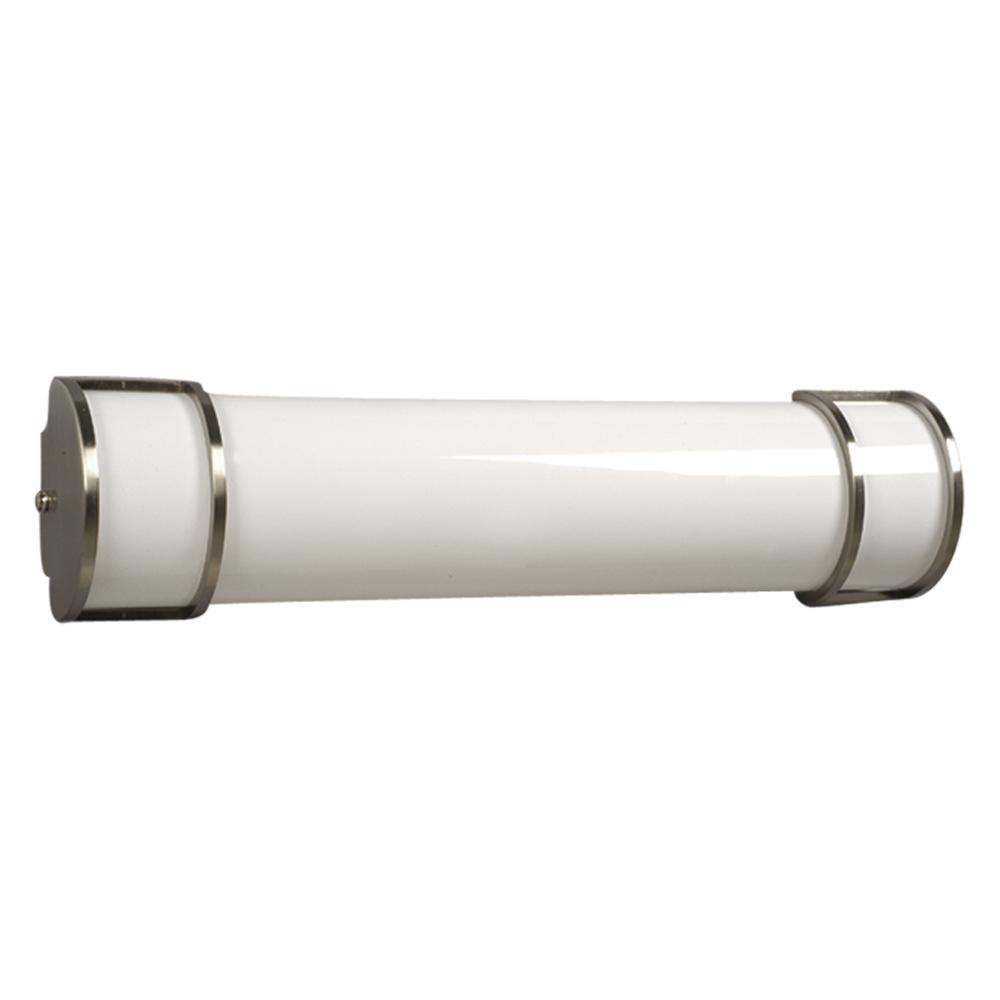 Fluorescent Vanity Light - Brushed Nickel w/ Satin White Acrylic Lens (Electronic Ballast)