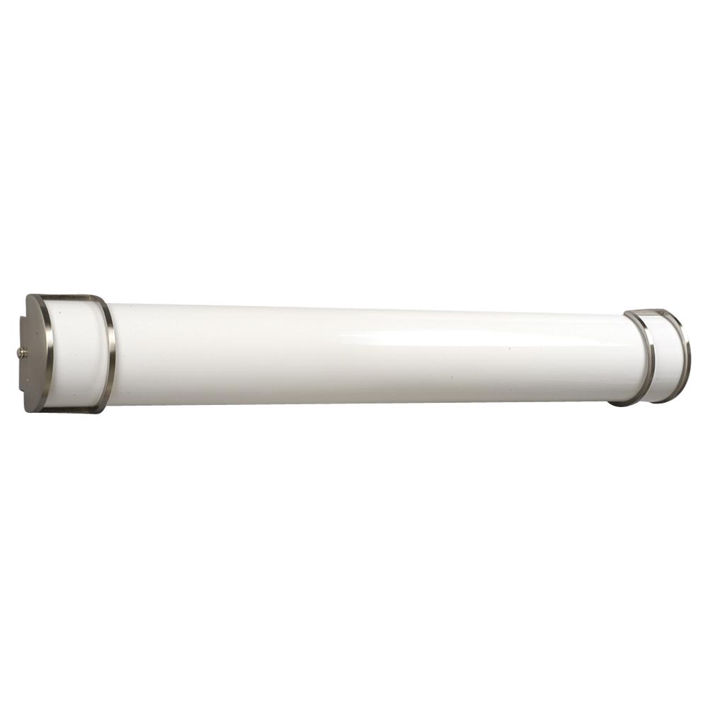 Fluorescent Vanity Light - Brushed Nickel w/ Satin White Acrylic Lens (Electronic Ballast)