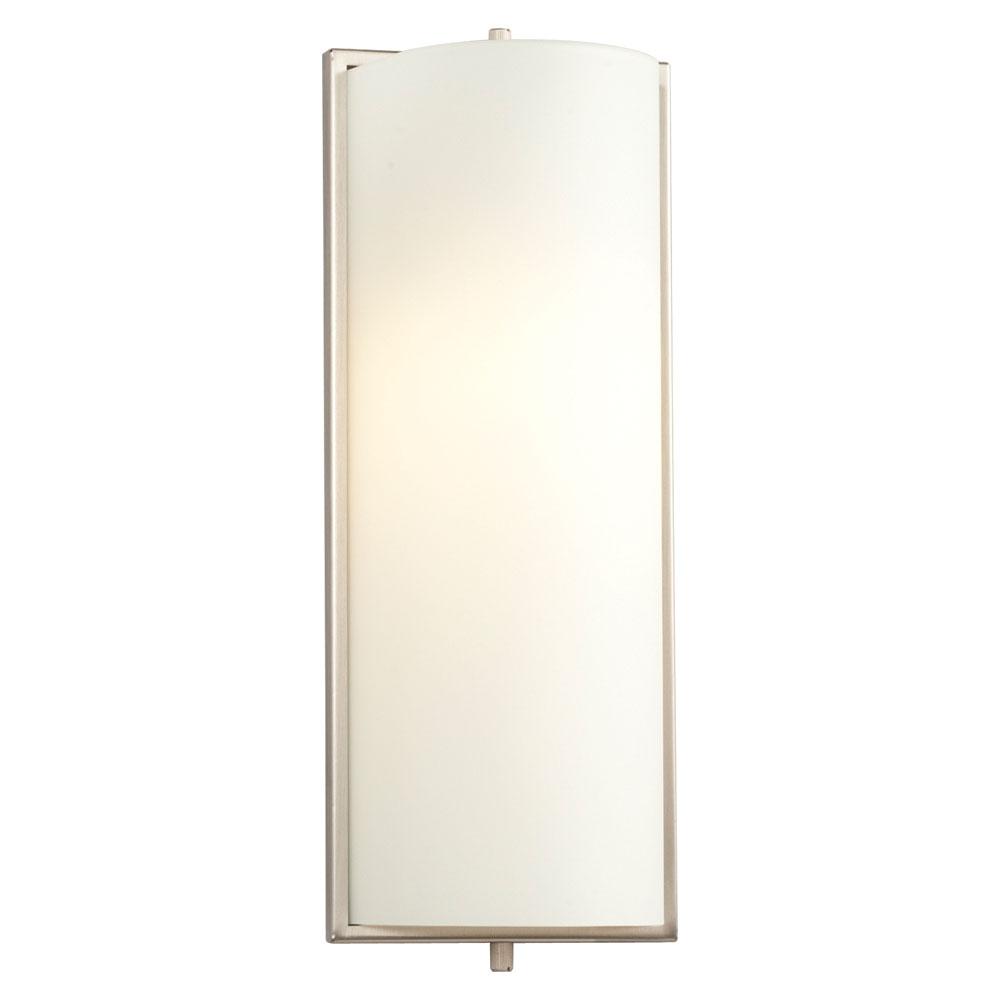 LED Wall Sconce - in Brushed Nickel finish with Satin White Glass